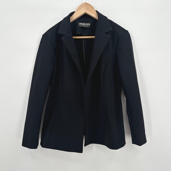 Chiara Boni La Petite Robe Black Stretch Blazer Jacket Made in Italy 48 / US S - Picture 8 of 8